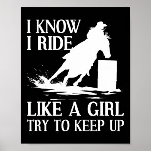 Funny Rrel Racing Gift For Women Girls Horse Racer Poster