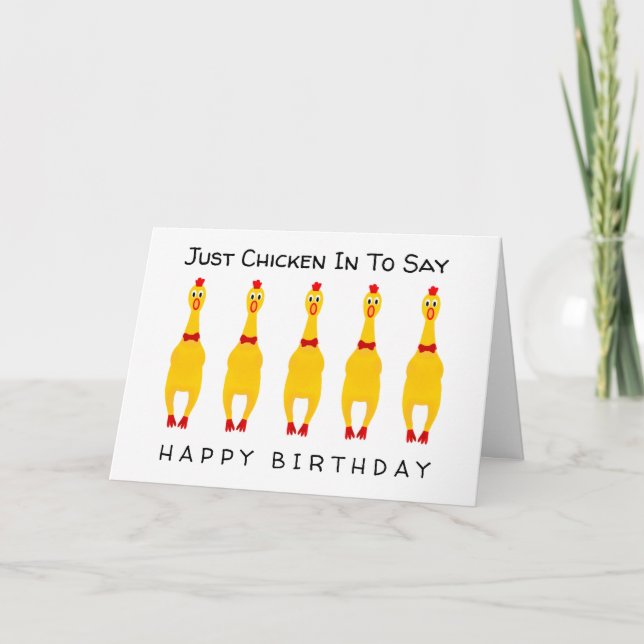 Funny Rubber Chicken Birthday Card (Front)