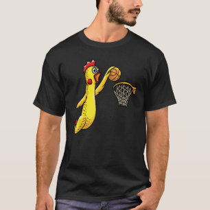 Funny Rubber Chicken Playing Basketball Player Spo T-Shirt