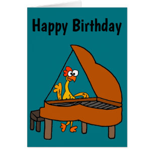 Funny Rubber Chicken Playing Piano Cartoon
