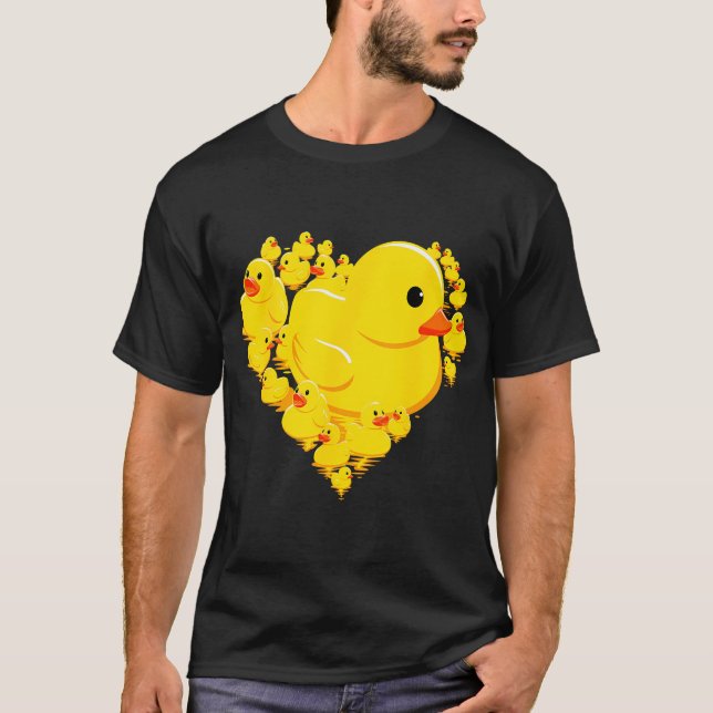 Funny Rubber Duck Hearts Quack Ducky Valentine'S D T-Shirt (Front)