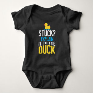 Funny Rubber Duck Programming Bug Debugging Humor Baby Bodysuit