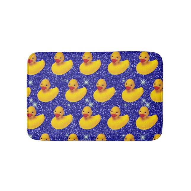 Funny Rubber Ducks Yellow Duckie Farm Animal Lover Bath Mat (Front)