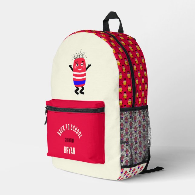 Funny rubber printed backpack (Back Corner Right)