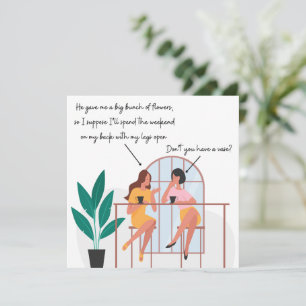 Funny Rude Carte d'anniversaire Amitié Femme Ami