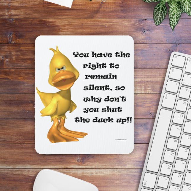Funny Rude Duck Mouse Pad (Creator Uploaded)