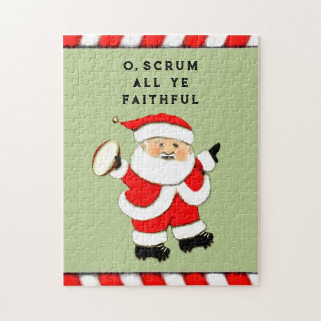 funny rugby holiday gift jigsaw puzzle (Vertical)