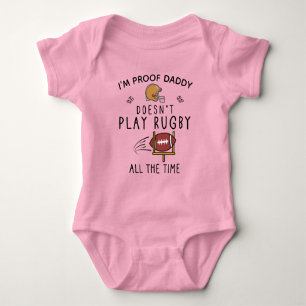 Funny Rugby Lover Dad Player Football Baby Bodysuit