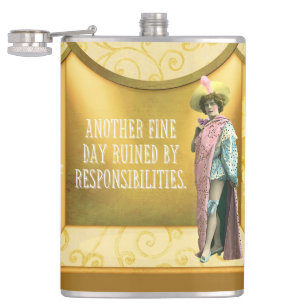 Funny Ruined By Responsibilities   Hip Flask