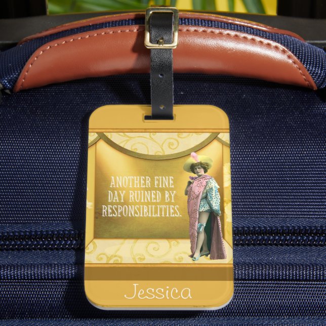Funny Ruined By Responsibilities Personalized Luggage Tag (Front Insitu 2)