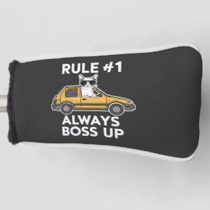 Funny Rule Number 1 Always Boss Up Meme Cat Lovers Golf Head Cover