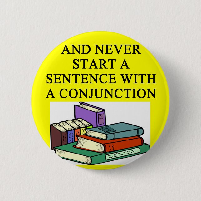 funny rules for writers 2 inch round button (Front)