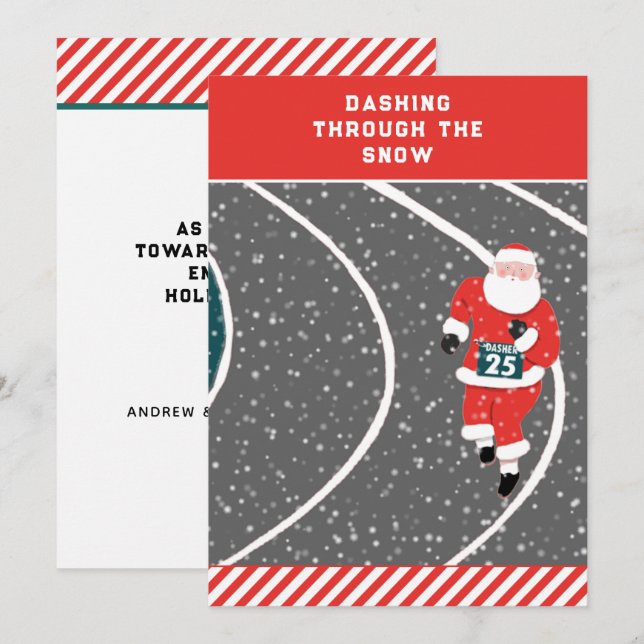 Funny Runner Cartes de Noël (Devant / Derrière)
