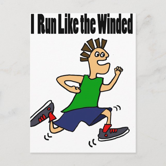 Funny Runner Dude Cartoon Postcard (Front)