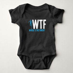 Funny Running and Marathon Quote triathlon sports Baby Bodysuit
