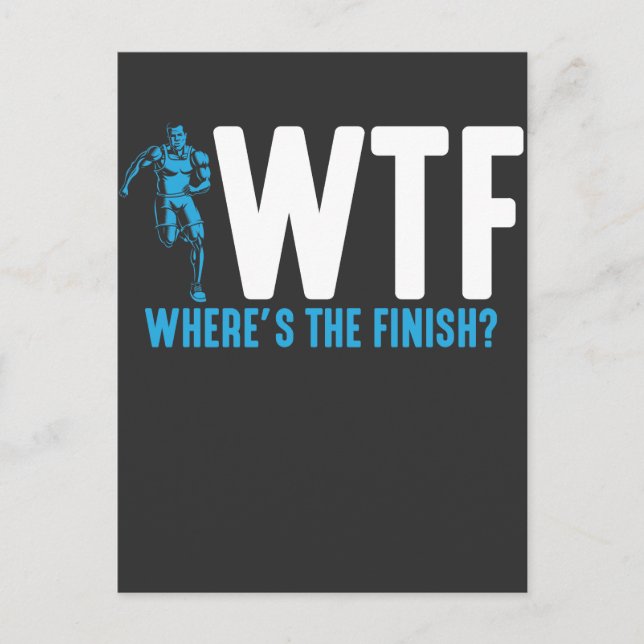 Funny Running and Marathon Quote triathlon sports Postcard (Front)