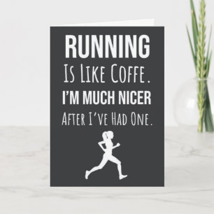 Funny Running Cards Exercise Fitness Gym Coffe