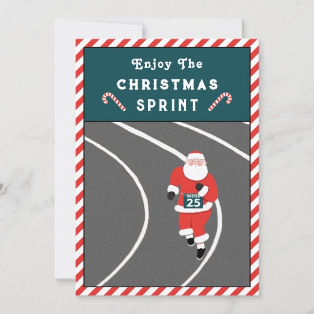 Funny Running Christmas Cards (Front)