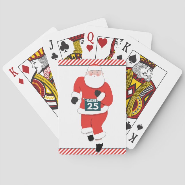 Funny Running Christmas Playing Cards (Back)
