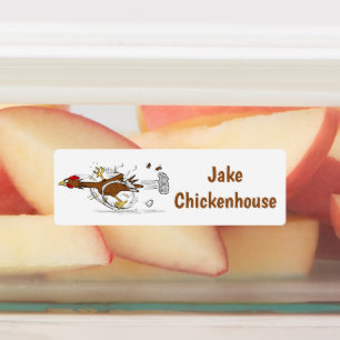 Funny running cool chicken cartoon personalized