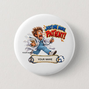 Funny Running Doctor Personalized Name Gift 2 Inch Round Button