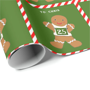 Funny Running Gingerbread Man Wrapping Paper