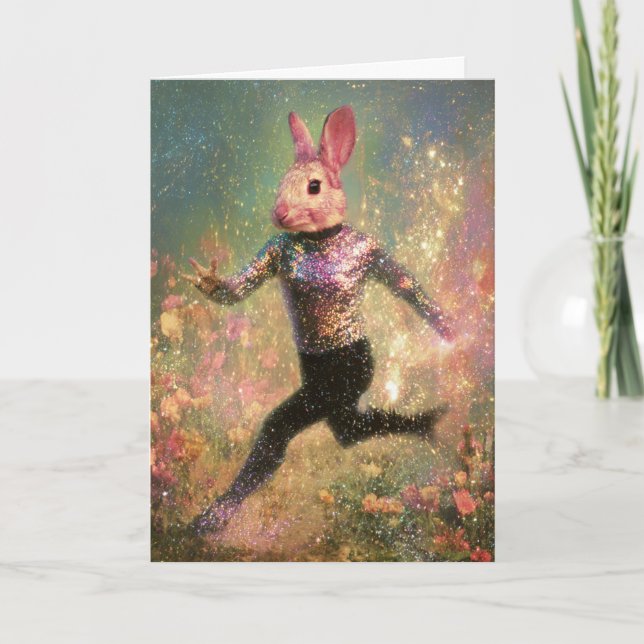 Funny Running Rabbit All Occasions  Card (Front)