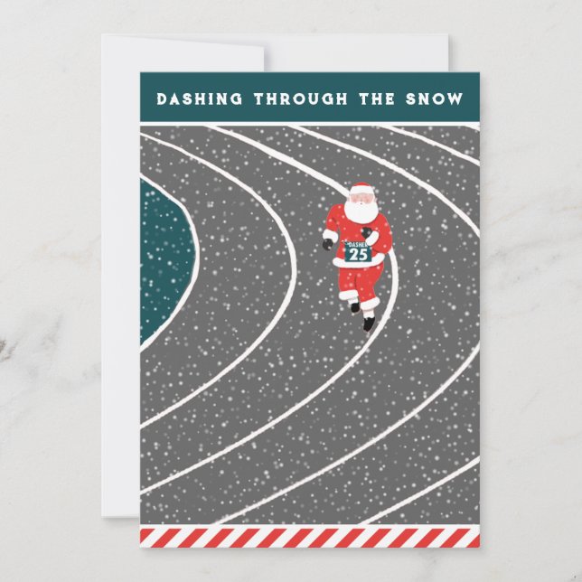 Funny Running Runner Holiday Cards (Front)