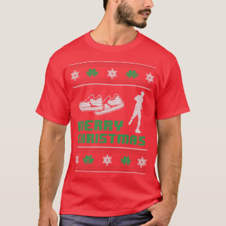 Funny Running Runner  Merry Christmas  T-Shirt