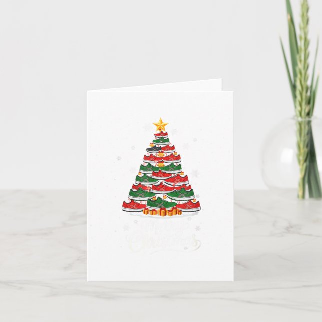 Funny Running Scute Ss Cute Sss Christmas Tree Lig Card (Front)