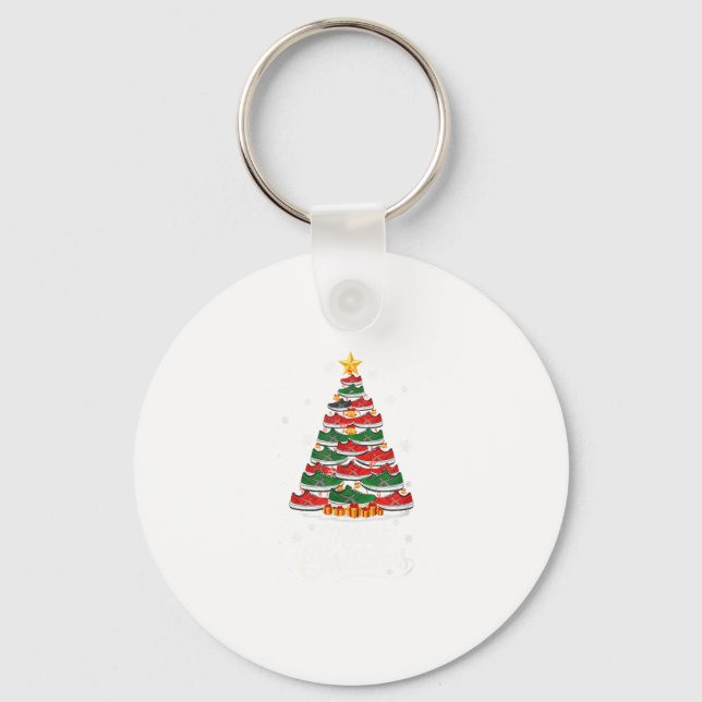 Funny Running Scute Ss Cute Sss Christmas Tree Lig Keychain (Front)