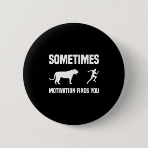 Funny Running Shirt Sport Runner Tiger Motivation 2 Inch Round Button