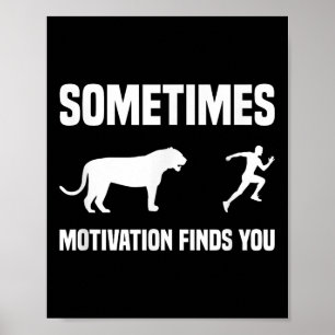 Funny Running Shirt Sport Runner Tiger Motivation  Poster