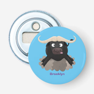 Funny running water buffalo cartoon bottle opener