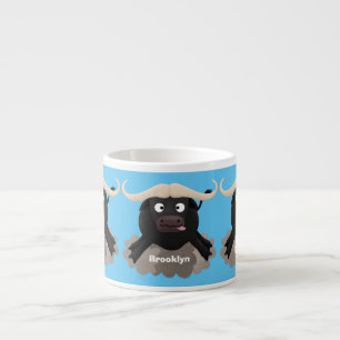 Funny running water buffalo cartoon espresso cup