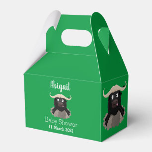 Funny running water buffalo cartoon favor box