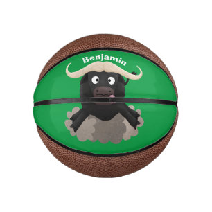Funny running water buffalo cartoon mini basketball