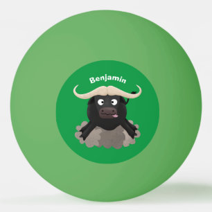 Funny running water buffalo cartoon ping pong ball
