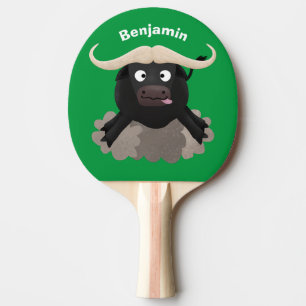 Funny running water buffalo cartoon ping pong paddle