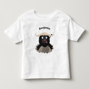 Funny running water buffalo cartoon toddler t-shirt