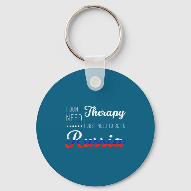 Funny Russia Summer Vacation Travel Souvenir Quote Keychain (Front)