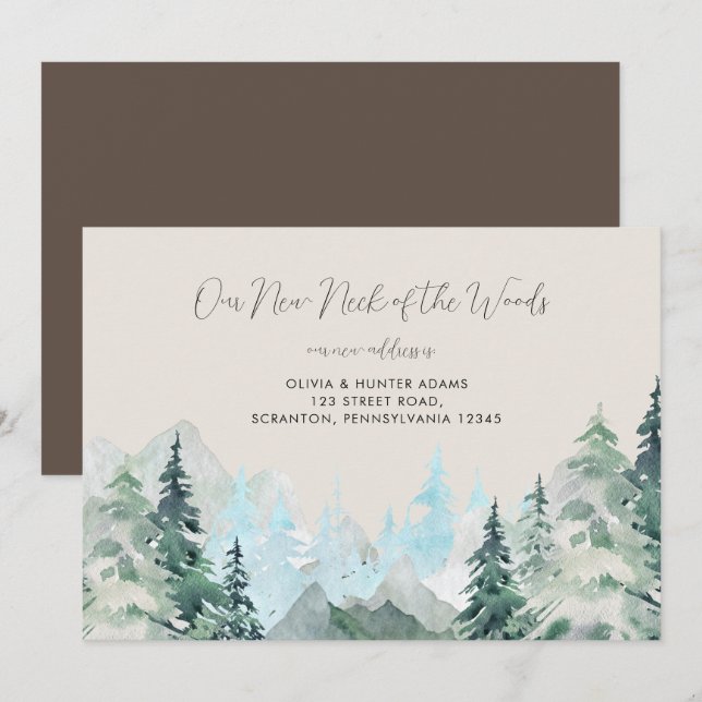 Funny Rustic Neck of the Woods Moving Announcement (Front/Back)