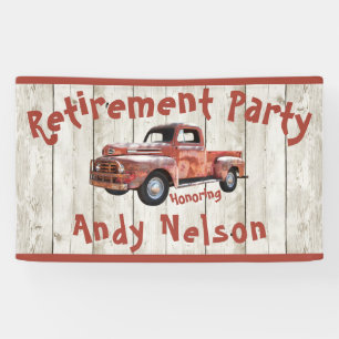 Funny Rustic Retirement Party  Banner