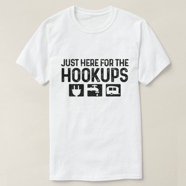 Funny RV Camping T-Shirt for Hookup Lovers (Design Front)