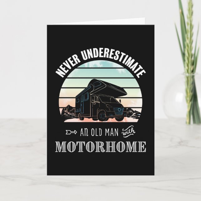 Funny RV Owner Gift - Man with Motorhome Card (Front)