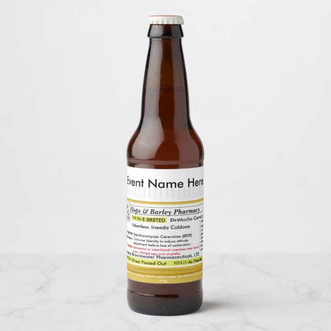 Funny RX Bière Étiquette (Devant)