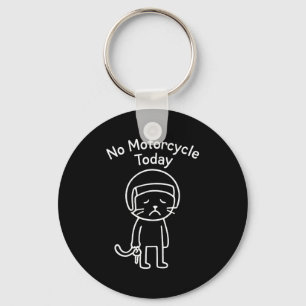 Funny sad cat meme motorcycle ride riding lover  keychain