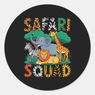 Funny Safari Costume For Kids Men Women Africa Saf Classic Round Sticker