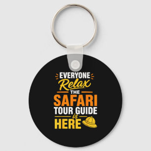 Funny safari tour guide keychain