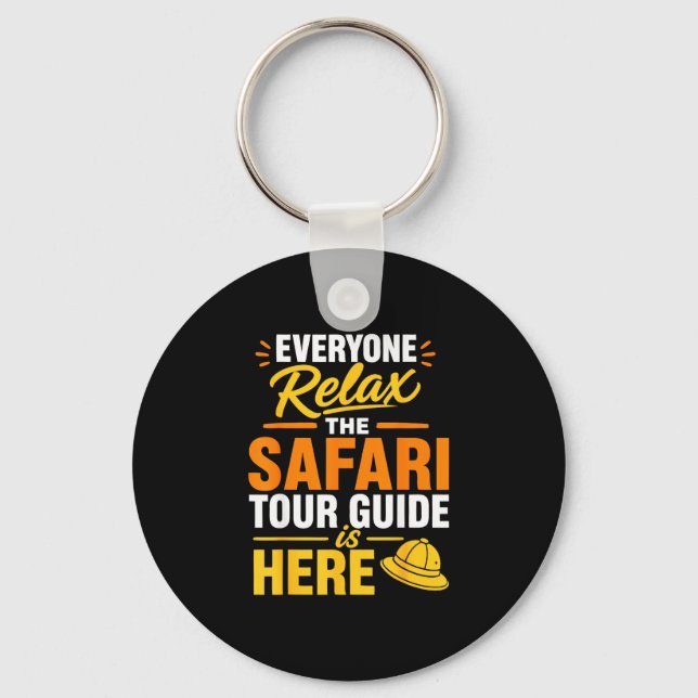 Funny safari tour guide  keychain (Front)
